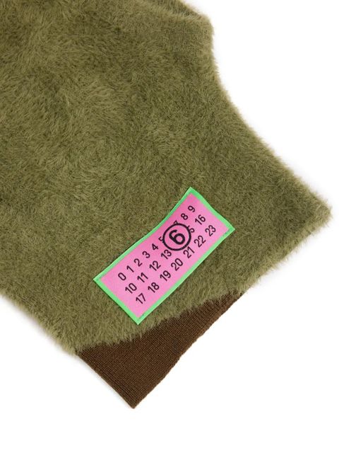 MM6 Maison Margiela Numbers-motif textured balaclava - Green