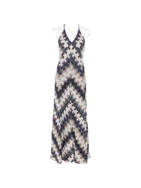 Missoni zigzag-pattern V-neck maxi dress - Blue - zdjęcie produktu nr 1
