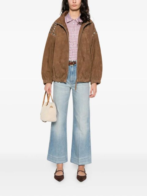 SANDRO studded zip-up jacket - Brown - zdjęcie produktu nr 2