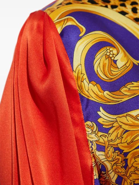 Versace baroque-print puff-sleeve top - Yellow