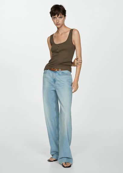 Top na ramiączkach z guzikami