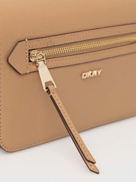 Dkny torebka skórzana kolor beżowy R42E3E21