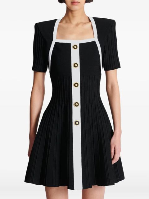 Balmain knitted mini dres - Black