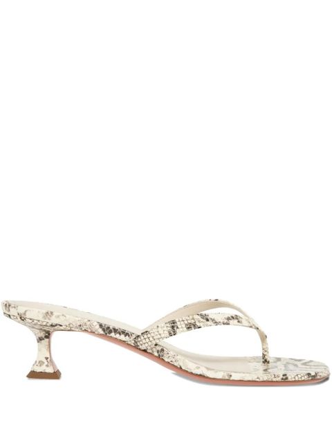 Amina Muaddi 45mm Juliette Thong snakeskin sandals - Neutrals - zdjęcie produktu nr 1