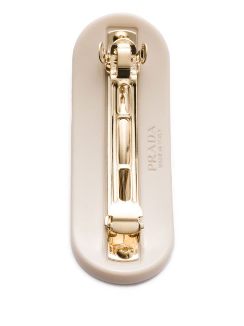 Prada logo-plaque hair clip - White - zdjęcie produktu nr 2