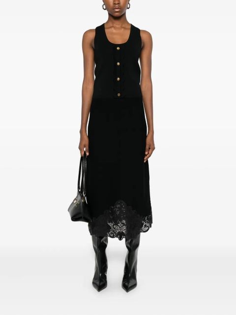 TWINSET scalloped-detail ribbed top - Black - zdjęcie produktu nr 2