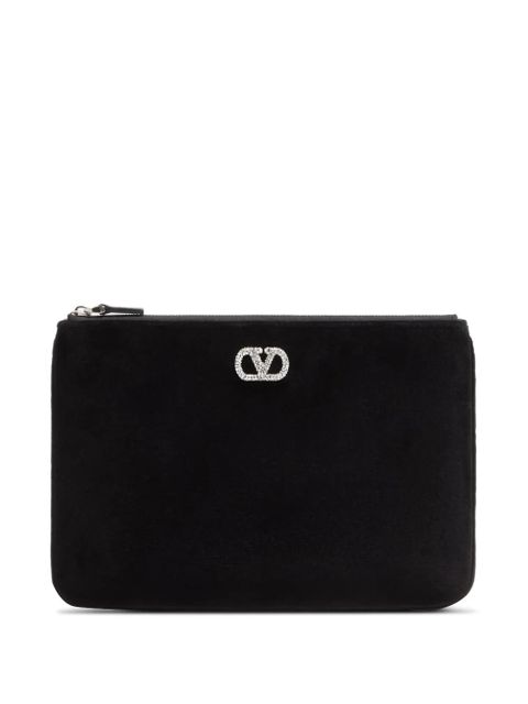 Valentino Garavani velvet clutch bag - Black - zdjęcie produktu nr 1