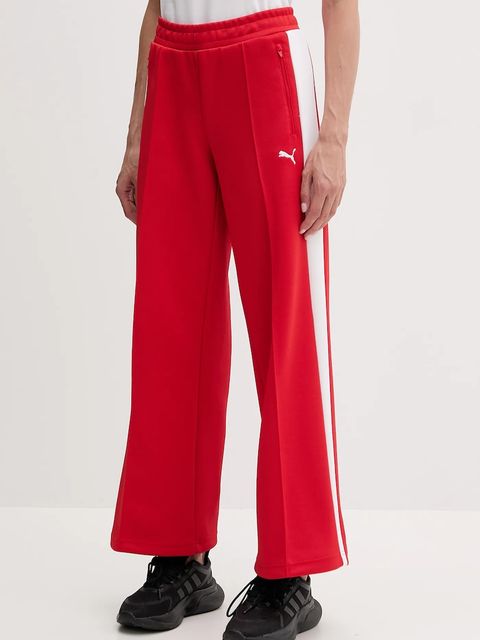 Puma spodnie dresowe damskie kolor czerwony 629803