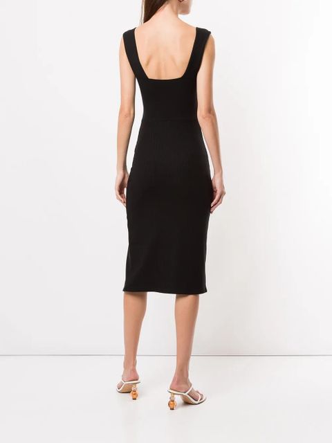 Reformation Cassi stretch-fit midi-dress - Black