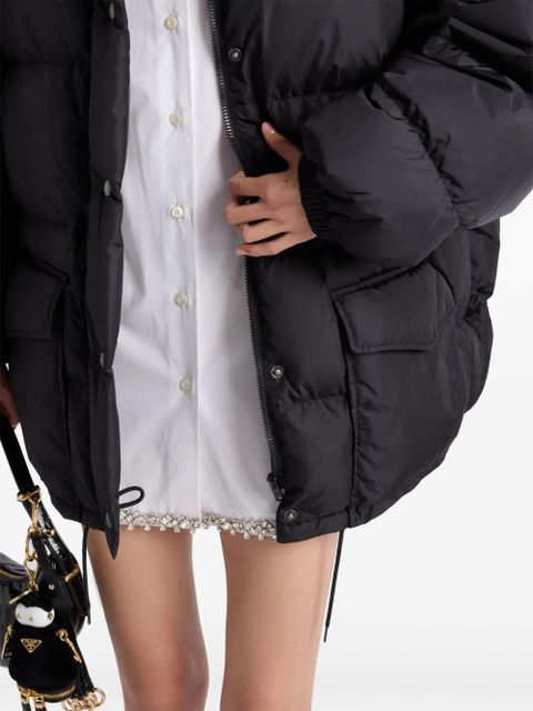 Prada enamel triangle-logo padded jacket - Black