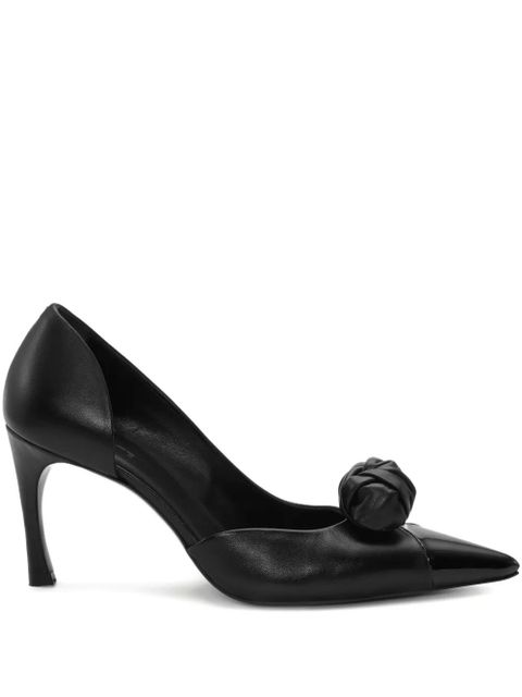 ROTATE BIRGER CHRISTENSEN knot-appliqué leather pumps - Black - zdjęcie produktu nr 1