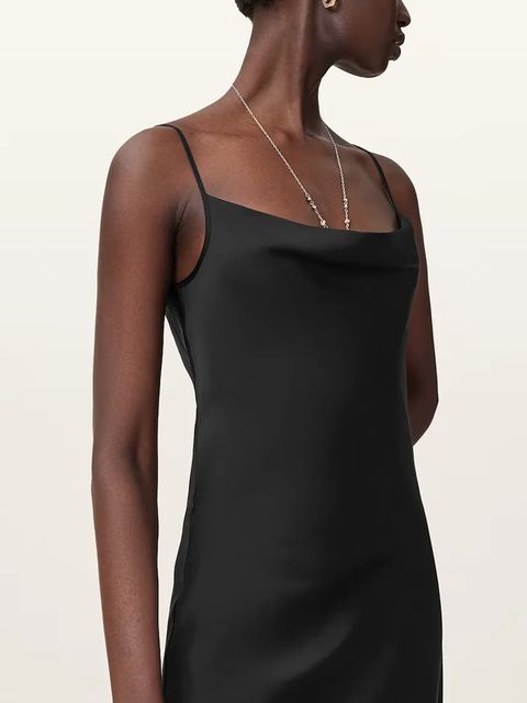 AllSaints sukienka HADLEY kolor czarny midi dopasowana W033DZ - zdjęcie produktu nr 2