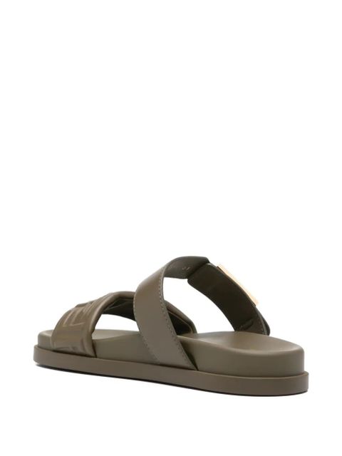 FENDI buckle embossed-FF sandals - Green