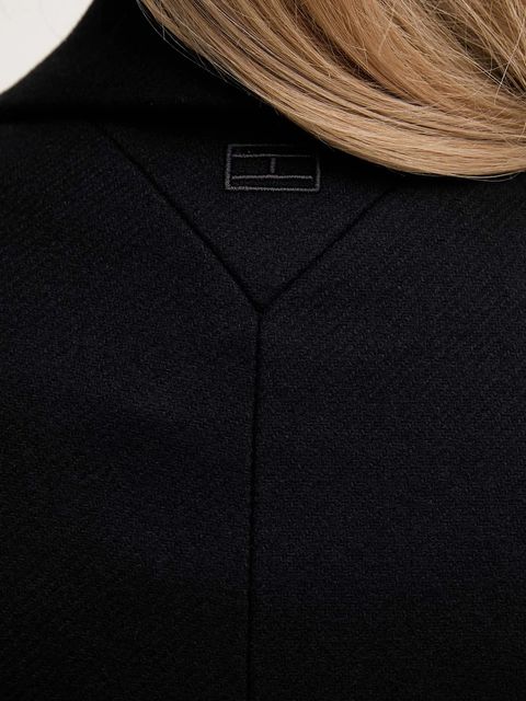 Tommy Hilfiger płaszcz z dodatkiem wełny kolor czarny WW0WW47445