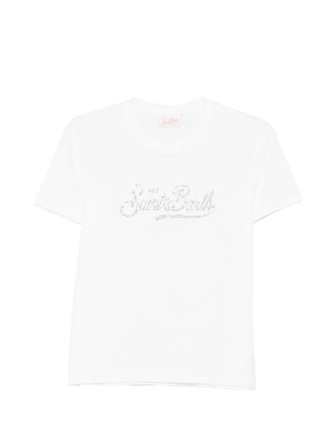 MC2 Saint Barth Emilie rhinestone-logo T-shirt - White - zdjęcie produktu nr 1