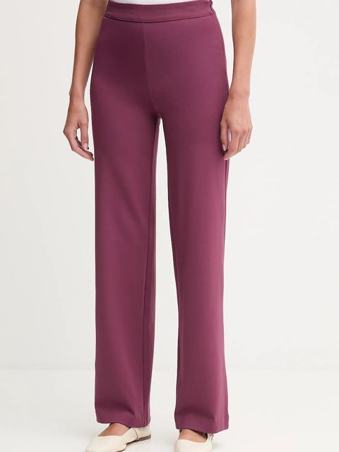 United Colors of Benetton spodnie damskie kolor fioletowy proste high waist 47CKDF0A1 - zdjęcie produktu nr 1