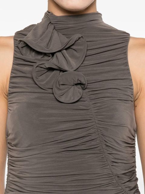 Magda Butrym ruffled mini dress - Brown