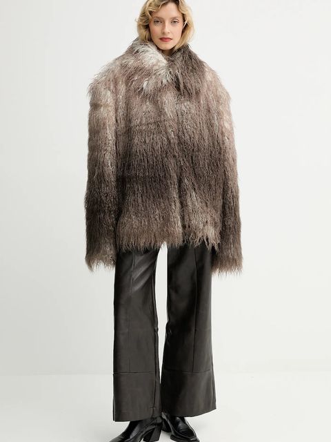 MMC STUDIO płaszcz kolor brązowy FLORO.FUR - zdjęcie produktu nr 2