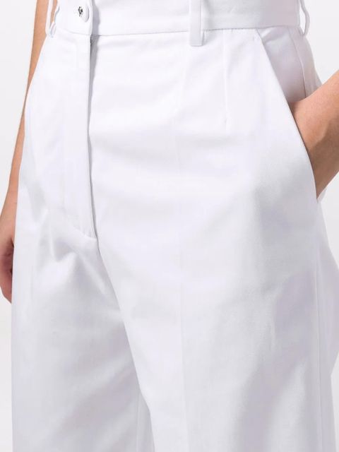 Dolce & Gabbana logo-buttons wide leg cropped trousers - White