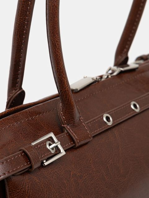 Answear.LAB torebka skórzana kolor brązowy