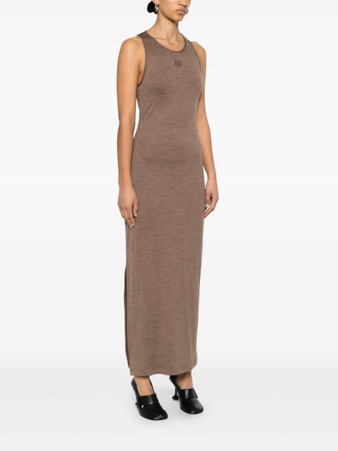 LOEWE Anagram-embroidered maxi dress - Brown