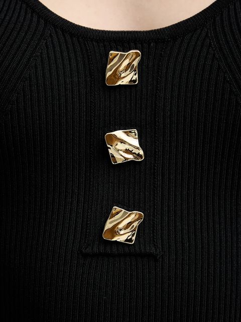 Fracomina sukienka kolor czarny midi dopasowana FS25WD5005K41601