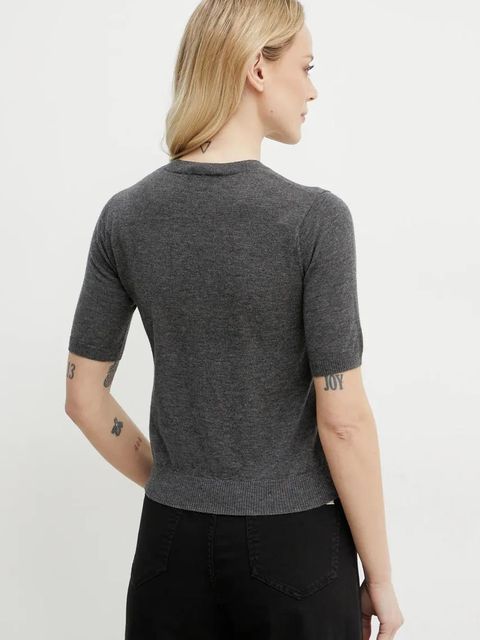 Weekend Max Mara kardigan wełniany damski kolor szary lekki 2515381011600