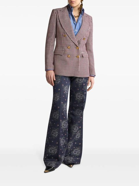ETRO houndstooth-pattern double-breasted jacket - White