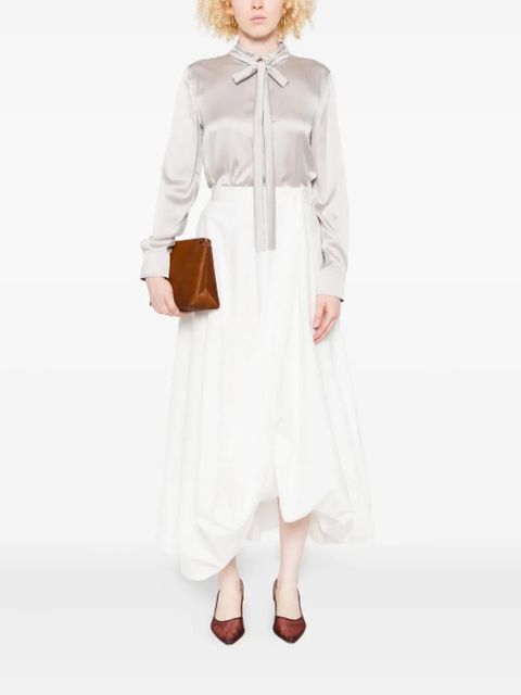 Max Mara ruffled-neck blouse - Grey