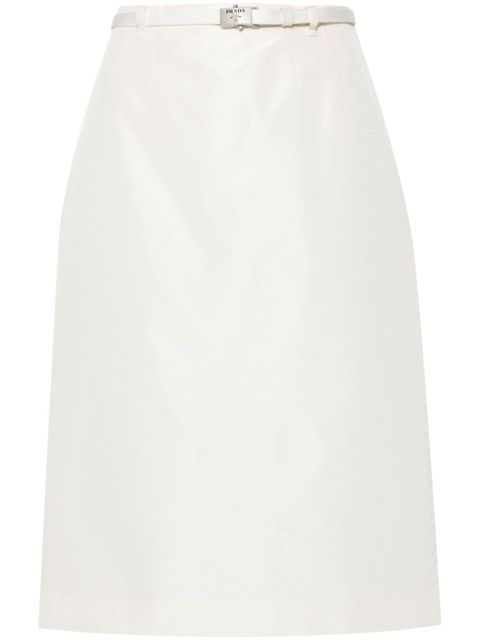 Prada logo-buckle straight faille skirt - Neutrals - zdjęcie produktu nr 1