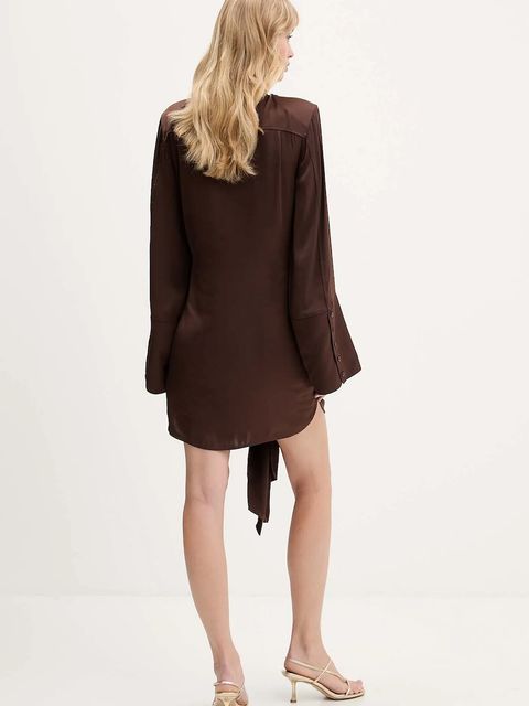 Rotate sukienka kolor brązowy mini prosta 1146462910