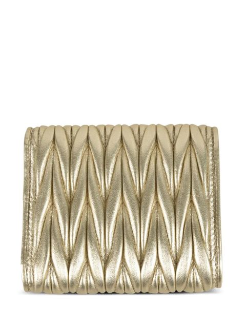 Miu Miu matelasse-effect wallet - Gold