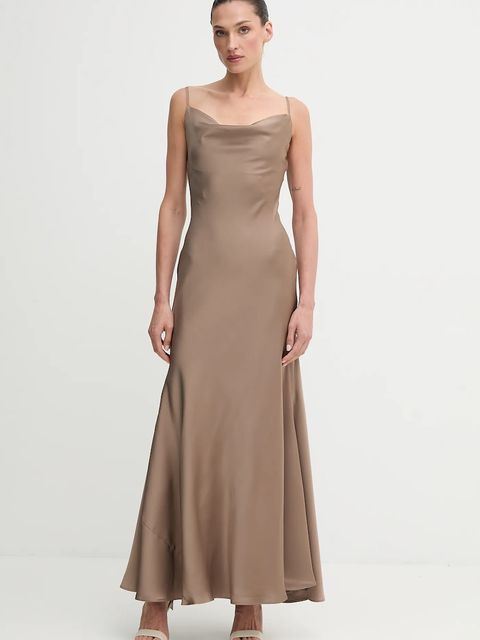 Bardot sukienka kolor brązowy maxi dopasowana 59709DB3 - zdjęcie produktu nr 1