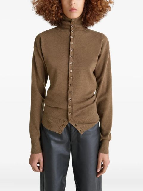 LEMAIRE turtleneck buttoned cardigan - Brown