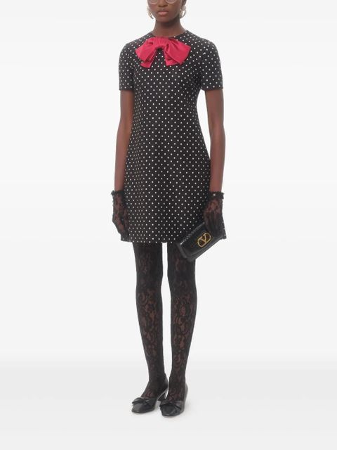 Valentino Garavani Plusdepois-print Supergran mini dress - Black