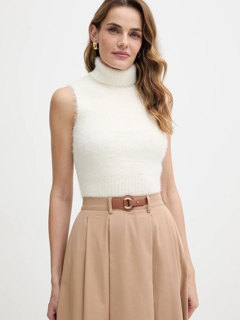 Guess kamizelka MEI damski kolor beżowy ciepły z golfem W5BR57 Z3BH0 - zdjęcie produktu nr 1