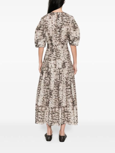 PINKO cutout animal-print midi dress - Neutrals