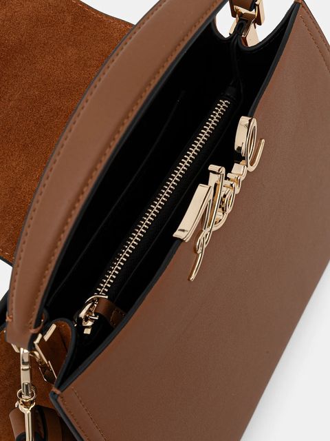 Karl Lagerfeld torebka skórzana K/SIGNATURE kolor brązowy B1W30061