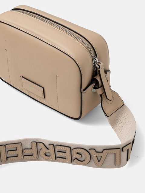 Karl Lagerfeld torebka skórzana kolor beżowy A1W30024