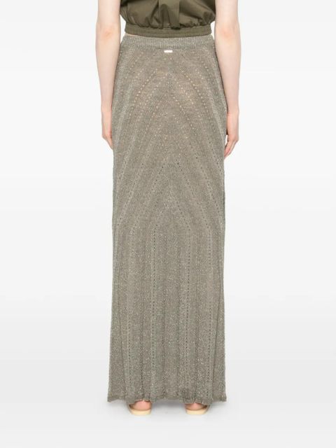 TWINSET patterned midi skirt - Green