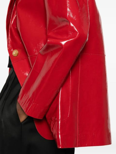 Alysi notched-lapel side-pocket coat - Red