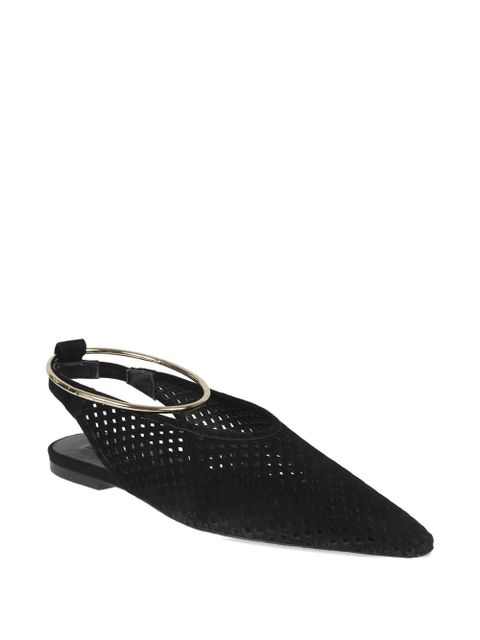 Jil Sander ring-embellished ballet flats - Black - zdjęcie produktu nr 2