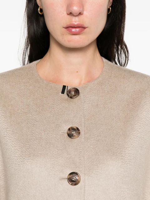 Max Mara button-fastening cashmere cape coat - Neutrals