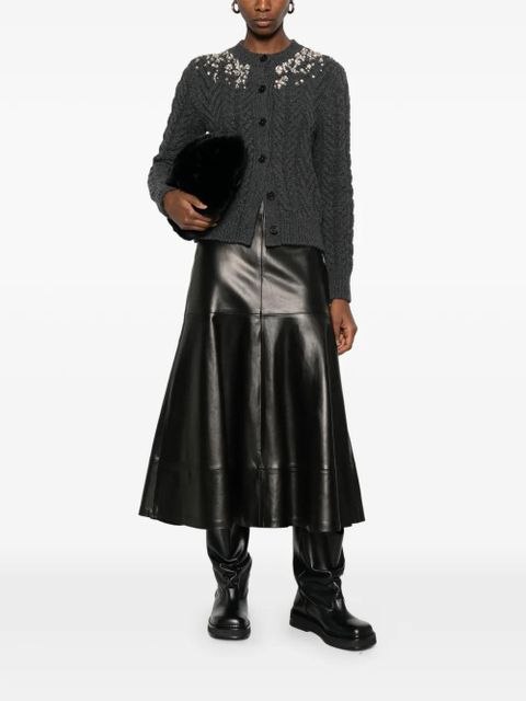 Alexander McQueen crystal cable-knit cardigan - Grey - zdjęcie produktu nr 2