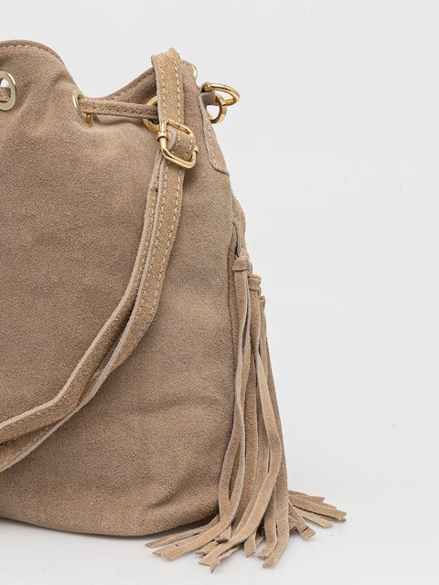 Answear.LAB torebka zamszowa kolor beżowy - zdjęcie produktu nr 2