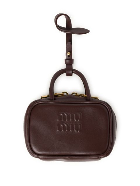 Miu Miu leather pouch - F0NBL Brown - zdjęcie produktu nr 1