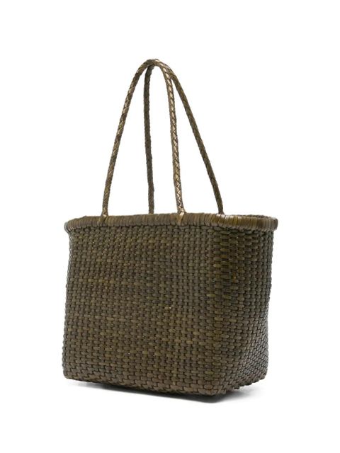 DRAGON DIFFUSION small Grace Basket woven tote bag - Green