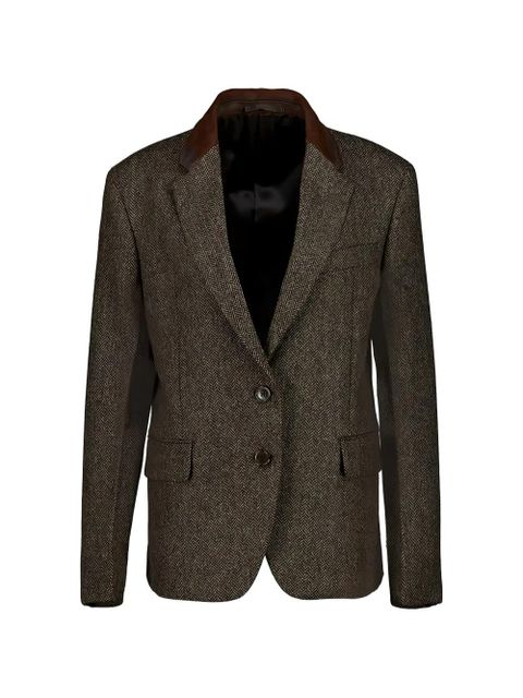 Prada herringbone-pattern blazer - Brown - zdjęcie produktu nr 1
