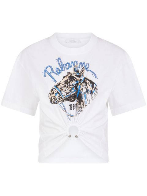 Rabanne logo-print T-shirt - White