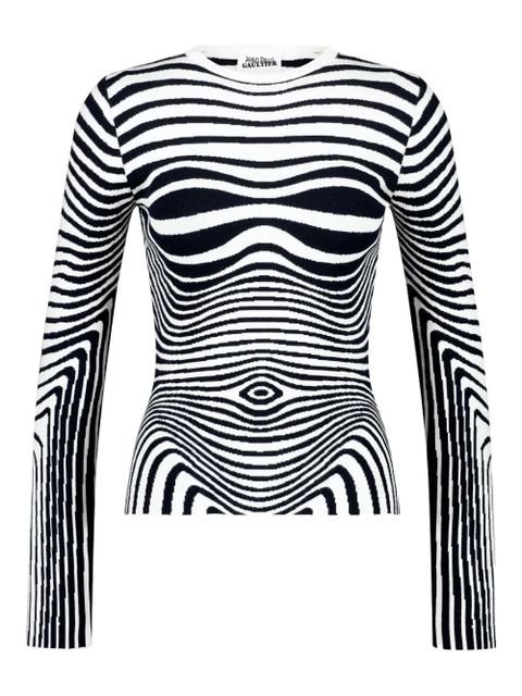 Jean Paul Gaultier Morphing Stripes crew-neck sweater - White - zdjęcie produktu nr 1